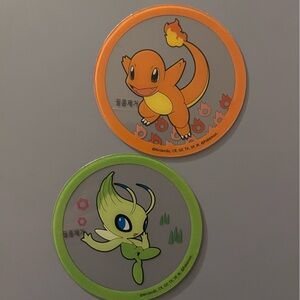 Pokemon clear drink coaster bundle (3) Charmander Celebi Snorlax Damtu